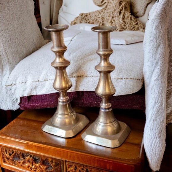 19th Century Brass Candlesticks - Picture 6 of 15